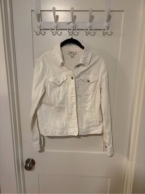 Style & Co. White Women's Denim Jacket - Classic Jean Jacket